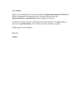 Donation Rejection Letter