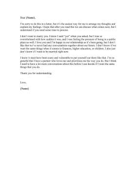 Marriage Proposal Rejection Letter