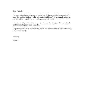 Personal Loan Rejection Letter