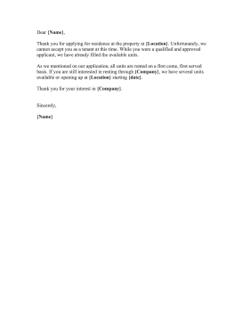 Tenant Rejection Letter Full