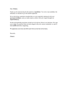 Job Rejection Top Candidate